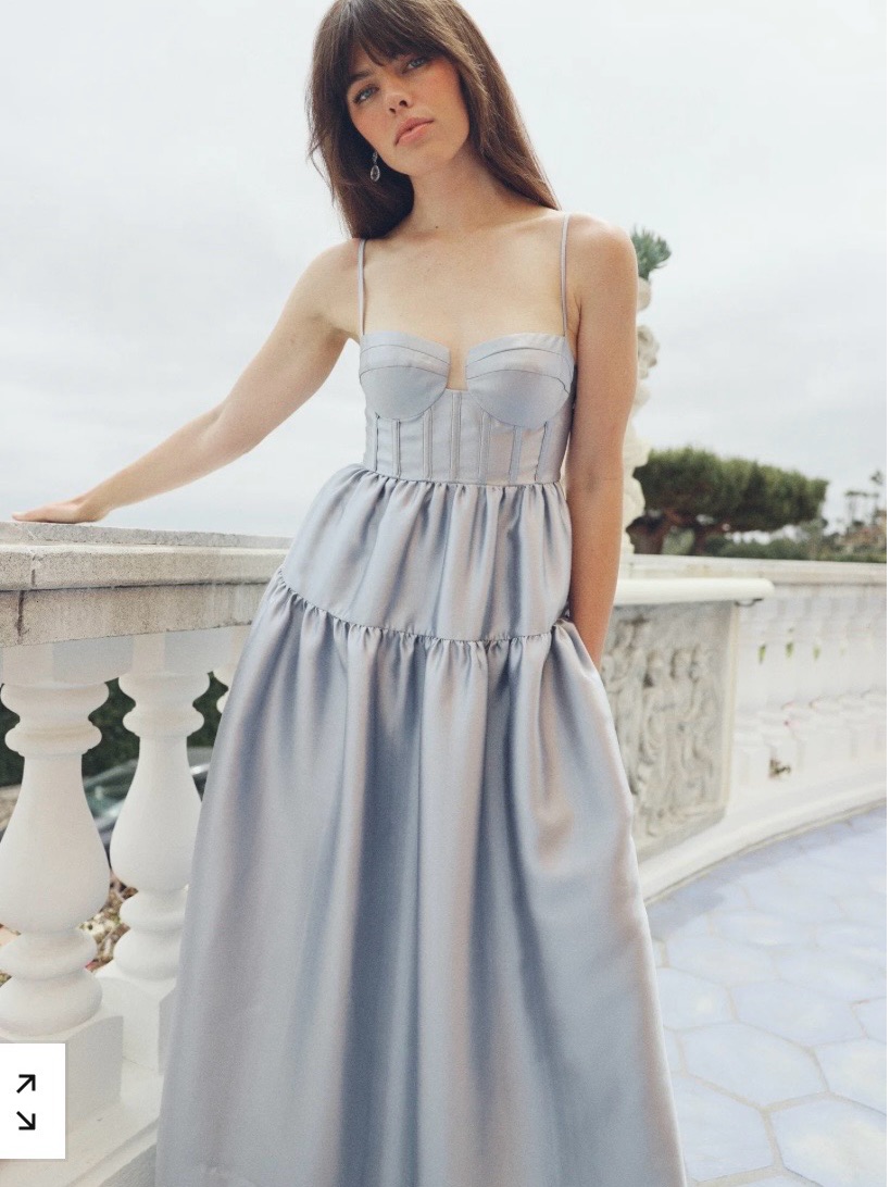 Maison Amory The Windsor Maxi Dress In Ash Blue — image 7 of 8